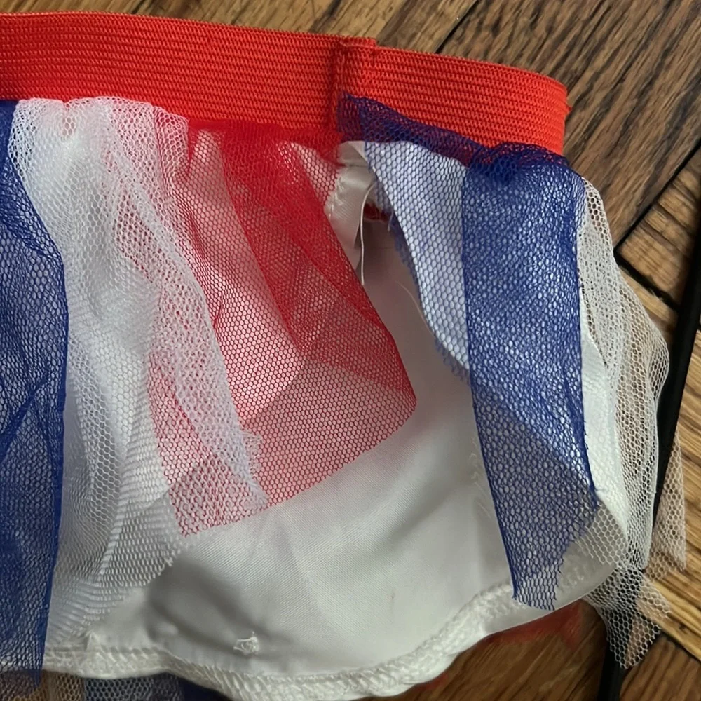 Red white and blue XS-S tutu fits a shihpoo